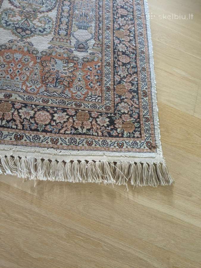 Rankų darbo Kašmyro šilko kilimas su sertifikatu - nuotraukos Nr. 3