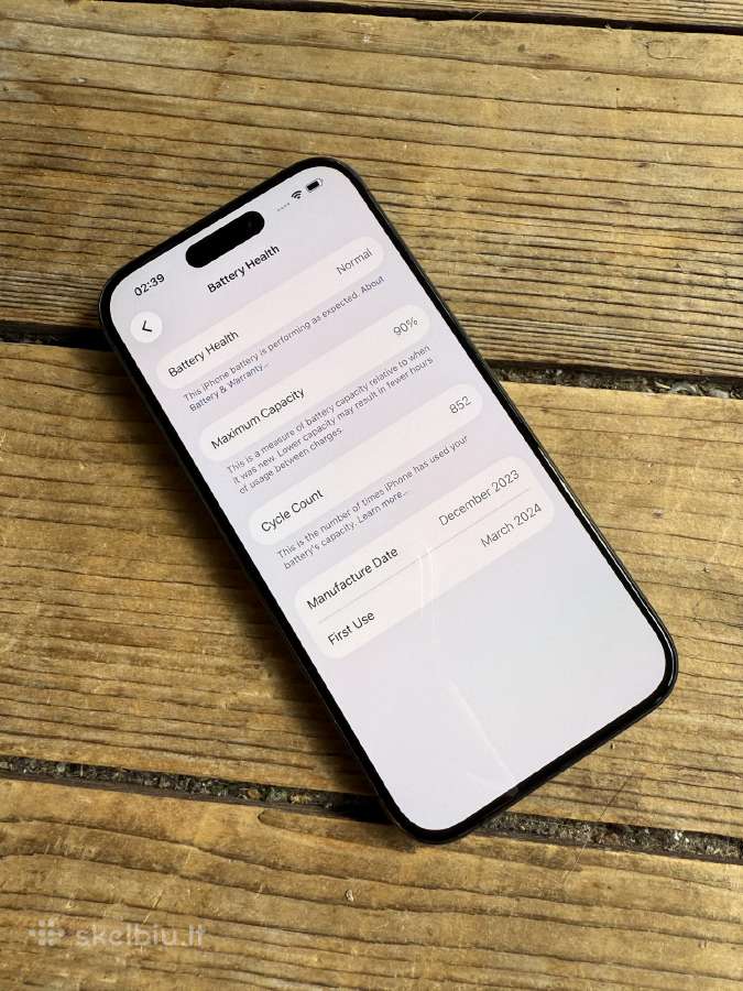 Apple iPhone 15 Pro 128gb Black Titanium - nuotraukos Nr. 7