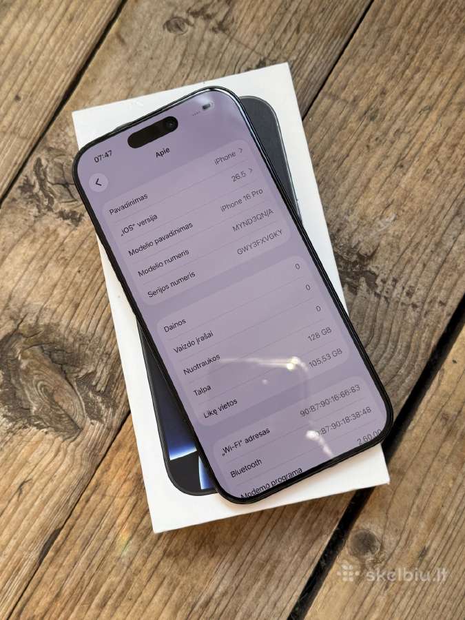 Apple iPhone 16 Pro 128gb Black Titanium - nuotraukos Nr. 7