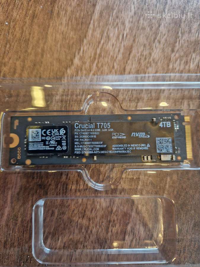 Crucial T705 4tb Gen5 Nvme M.2 SSD Ct4000t705ssd3 - nuotraukos Nr. 2
