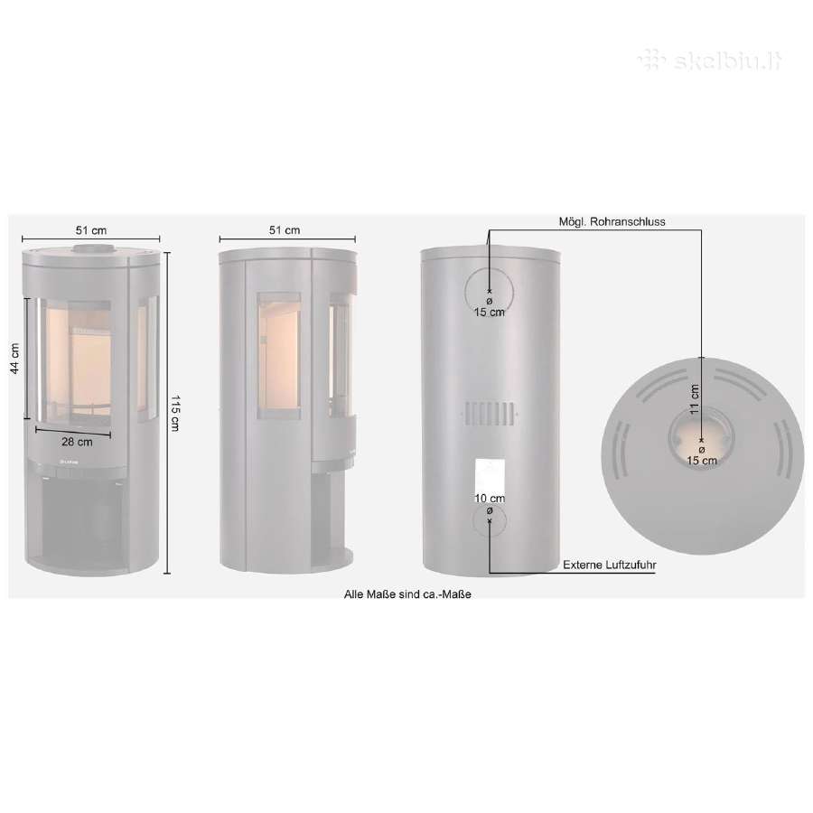 Color G3 6,4 kw židinys krosnelė pečius 124 kv. - nuotraukos Nr. 10