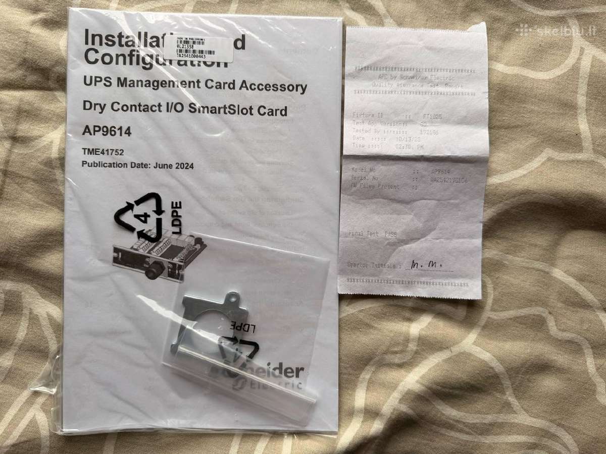 Schneiderelectric Apc Ap9614 Dry Contact I/o Smart - nuotraukos Nr. 6