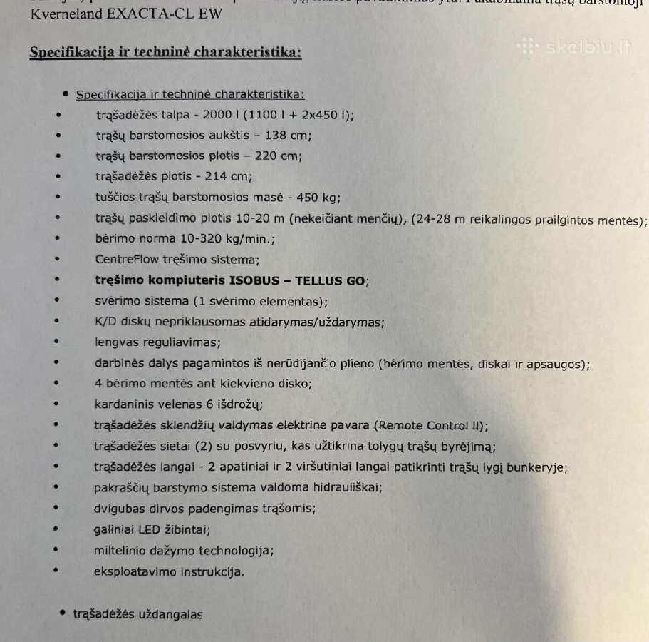 Kverneland exacta cl ew - nuotraukos Nr. 12
