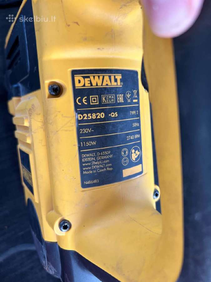 Dewalt D25820-qs Sds-max atskėlimo plaktukas - nuotraukos Nr. 2