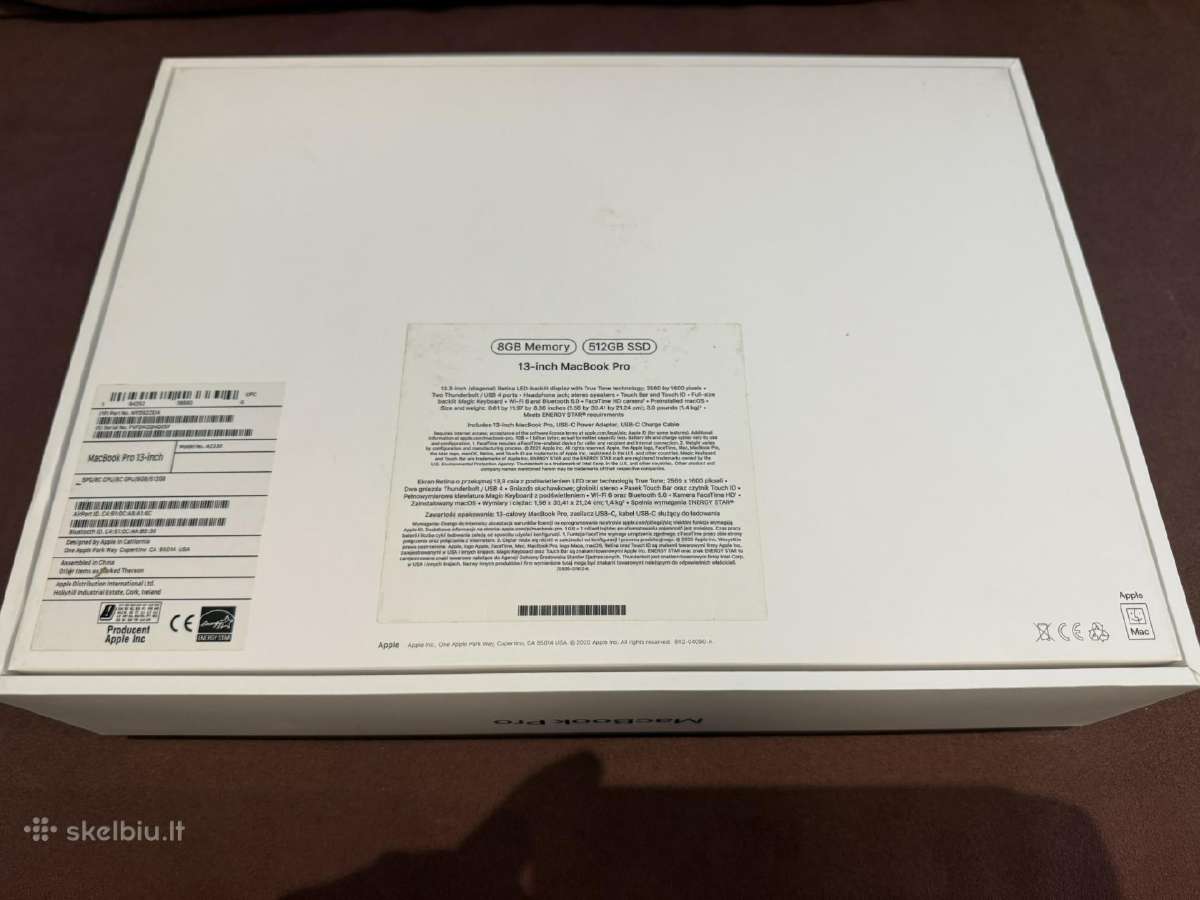 MacBook Pro (Touch bar) M1 2020, 8gb, 512gb - nuotraukos Nr. 5