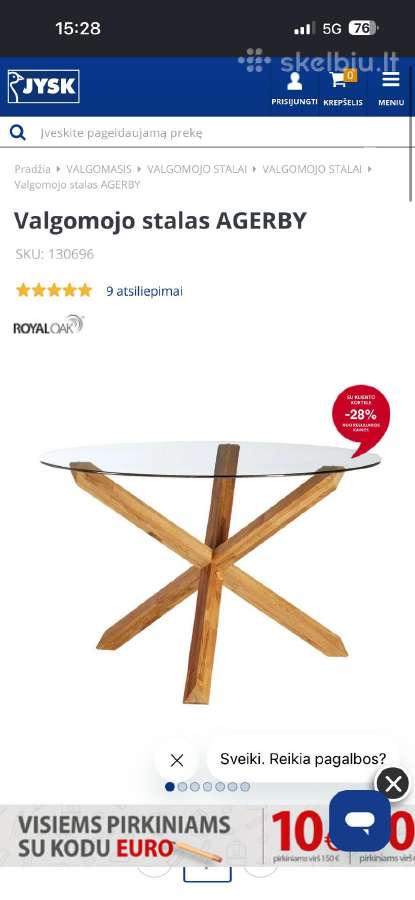 Modernus apvalus stiklinis stalas - nuotraukos Nr. 3