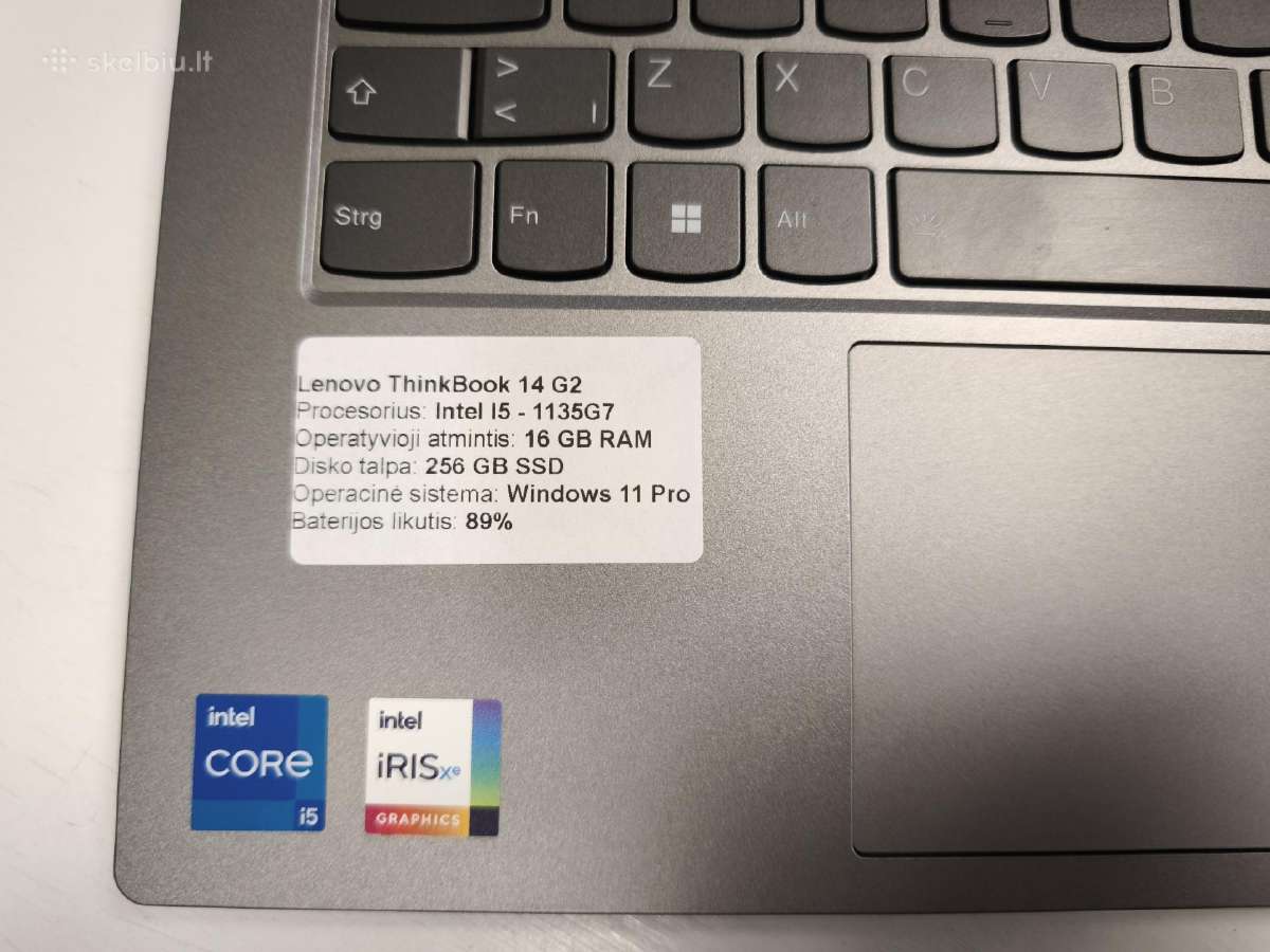Lenovo Thinkbook 14 G2 16gb / I5-1135g7 / 256 GB - nuotraukos Nr. 3
