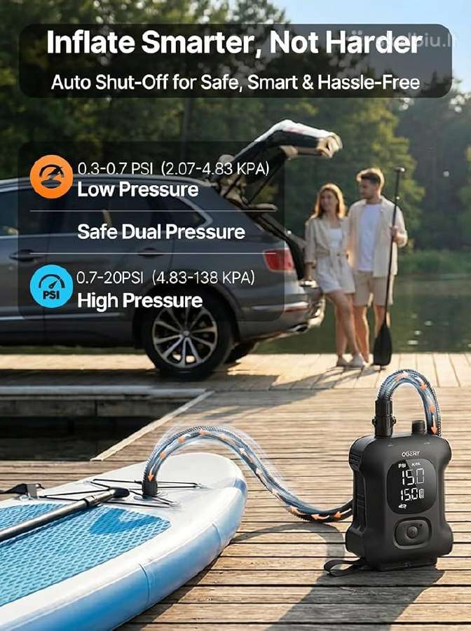 Sup Nešiojama Oro pompa iki 20psi ir Powerbank - nuotraukos Nr. 19
