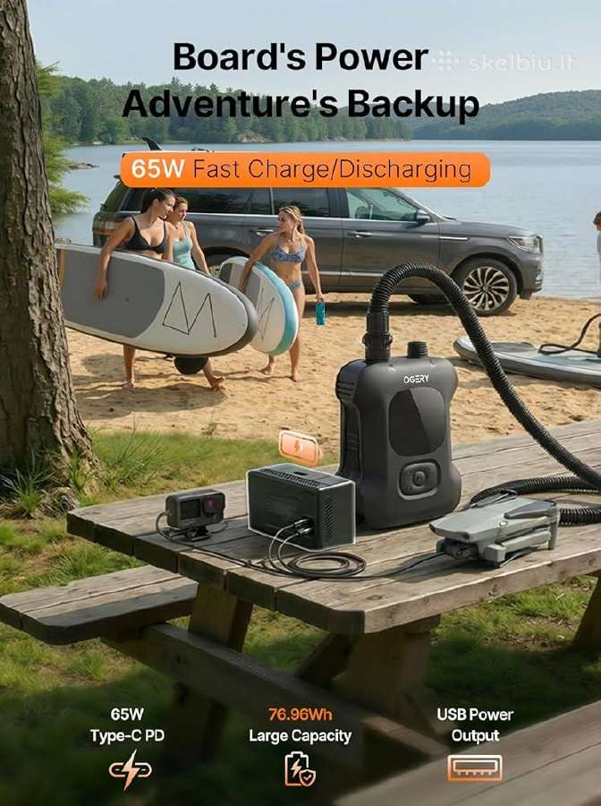 Sup Nešiojama Oro pompa iki 20psi ir Powerbank - nuotraukos Nr. 20