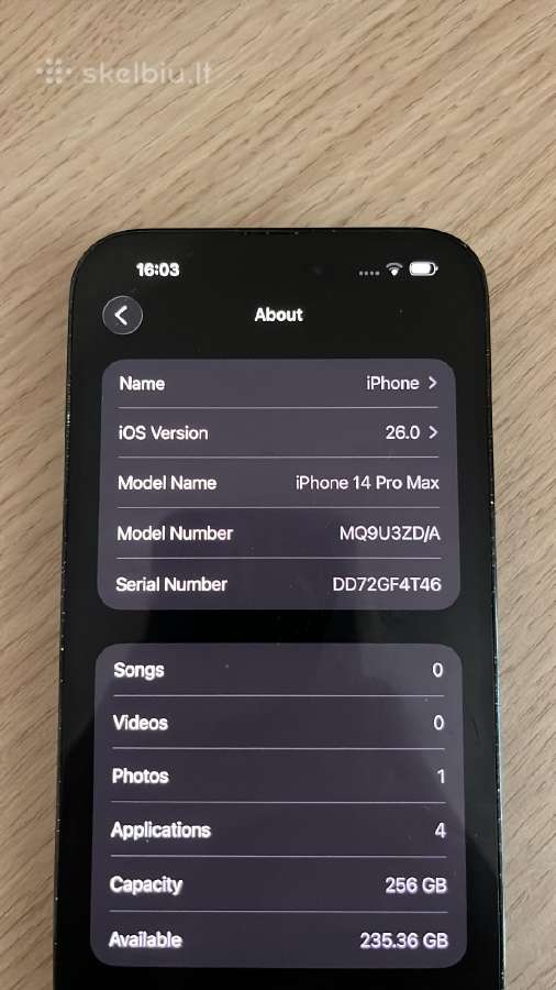 Apple iPhone 14 Pro Max 256gb Space Black – 85% - nuotraukos Nr. 5