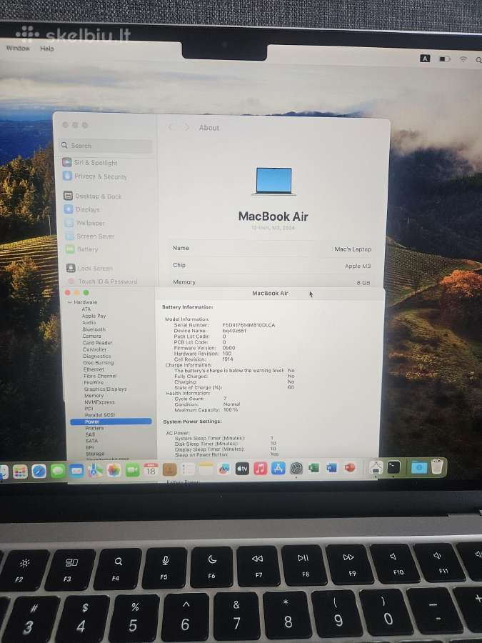 Apple MacBook Air M3 13,6 colio su 7 krovimais - nuotraukos Nr. 5