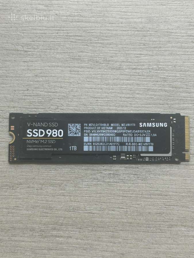 Samsung 980 1tb Nvme M.2 SSD - nuotraukos Nr. 2