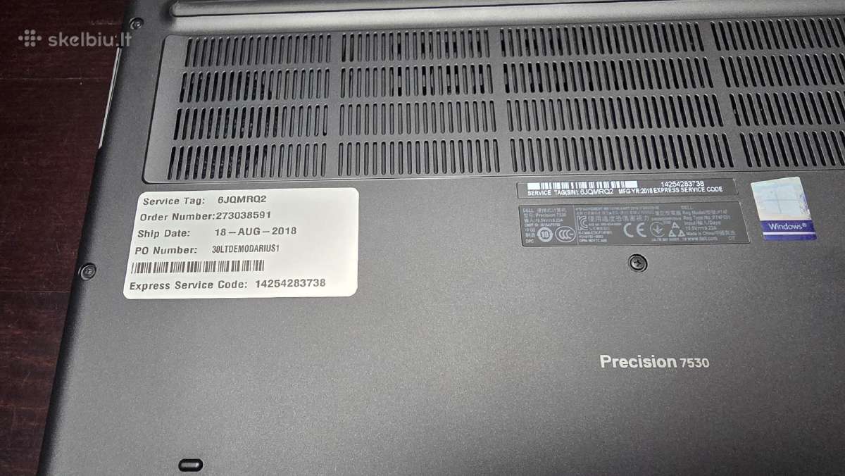 Kompiuteris Dell Precision 7530 su Vr - nuotraukos Nr. 4