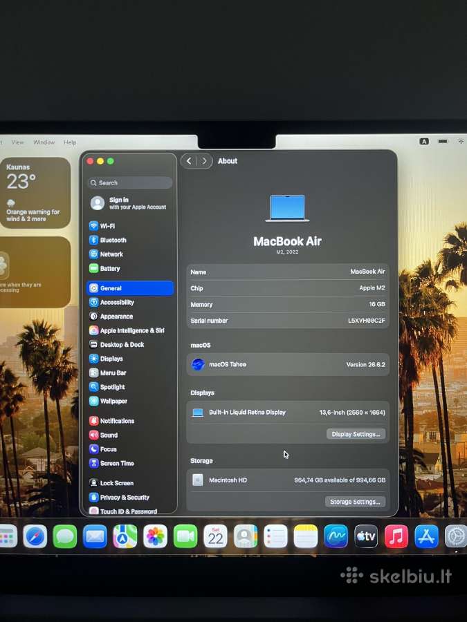 MacBook Air 13.6 M2 1tb/16gb - nuotraukos Nr. 10