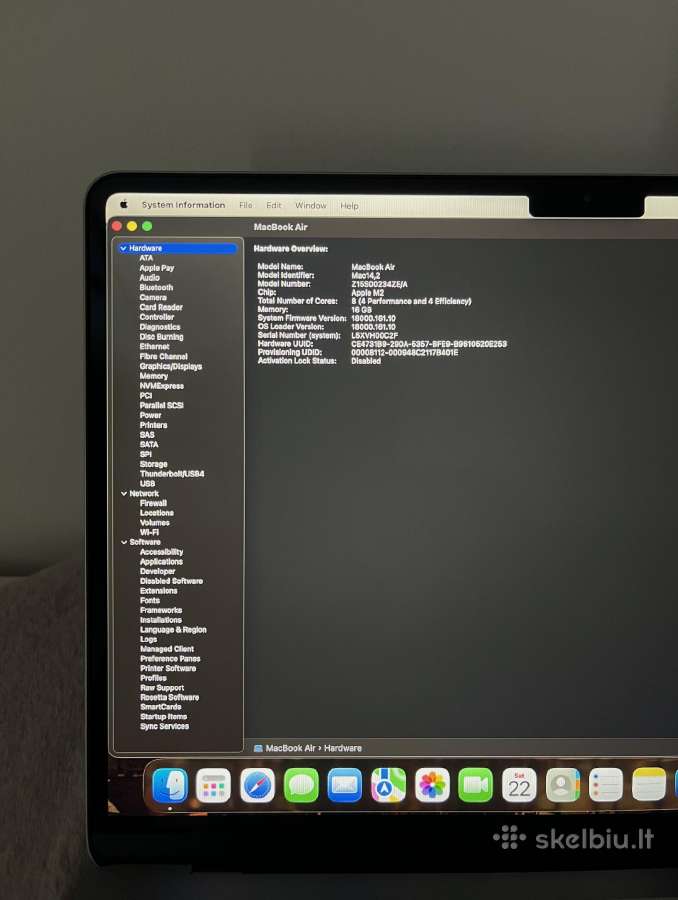 MacBook Air 13.6 M2 1tb/16gb - nuotraukos Nr. 11
