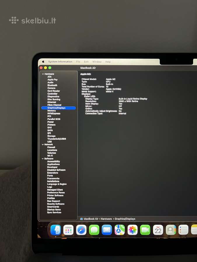 MacBook Air 13.6 M2 1tb/16gb - nuotraukos Nr. 12