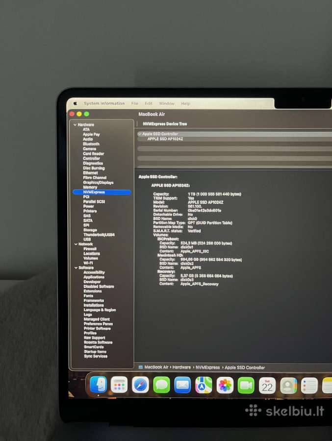 MacBook Air 13.6 M2 1tb/16gb - nuotraukos Nr. 14