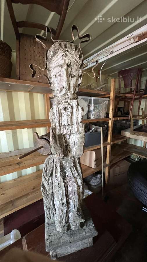 Lietuvių liaudies medinė religinė skulptūra 119 cm - nuotraukos Nr. 2
