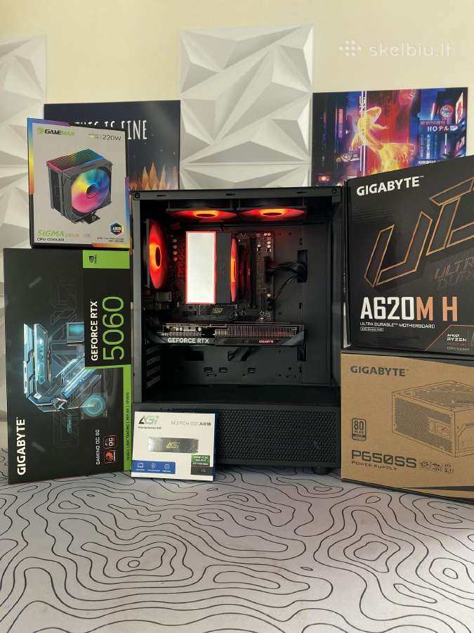 Naujas Gaming Pc Ryzen 5 8400f / Rtx 5060 / 16gb - nuotraukos Nr. 8