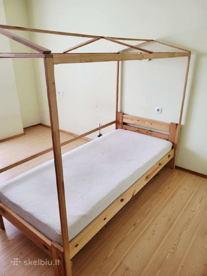 Natūralios pušies masyvo lova - viengulė. - nuotraukos Nr. 5