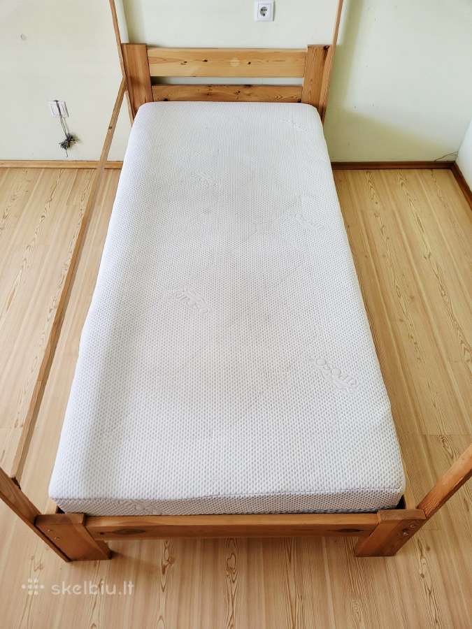 Natūralios pušies masyvo lova - viengulė. - nuotraukos Nr. 7