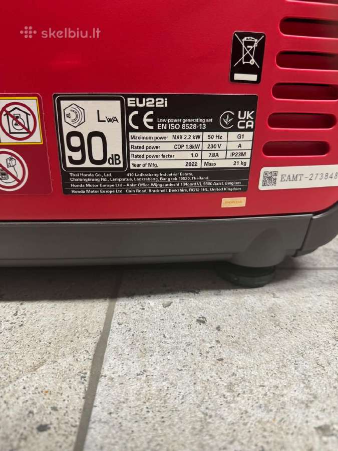 Honda Eu22i inverterinis generatorius 2.2 kw - nuotraukos Nr. 4