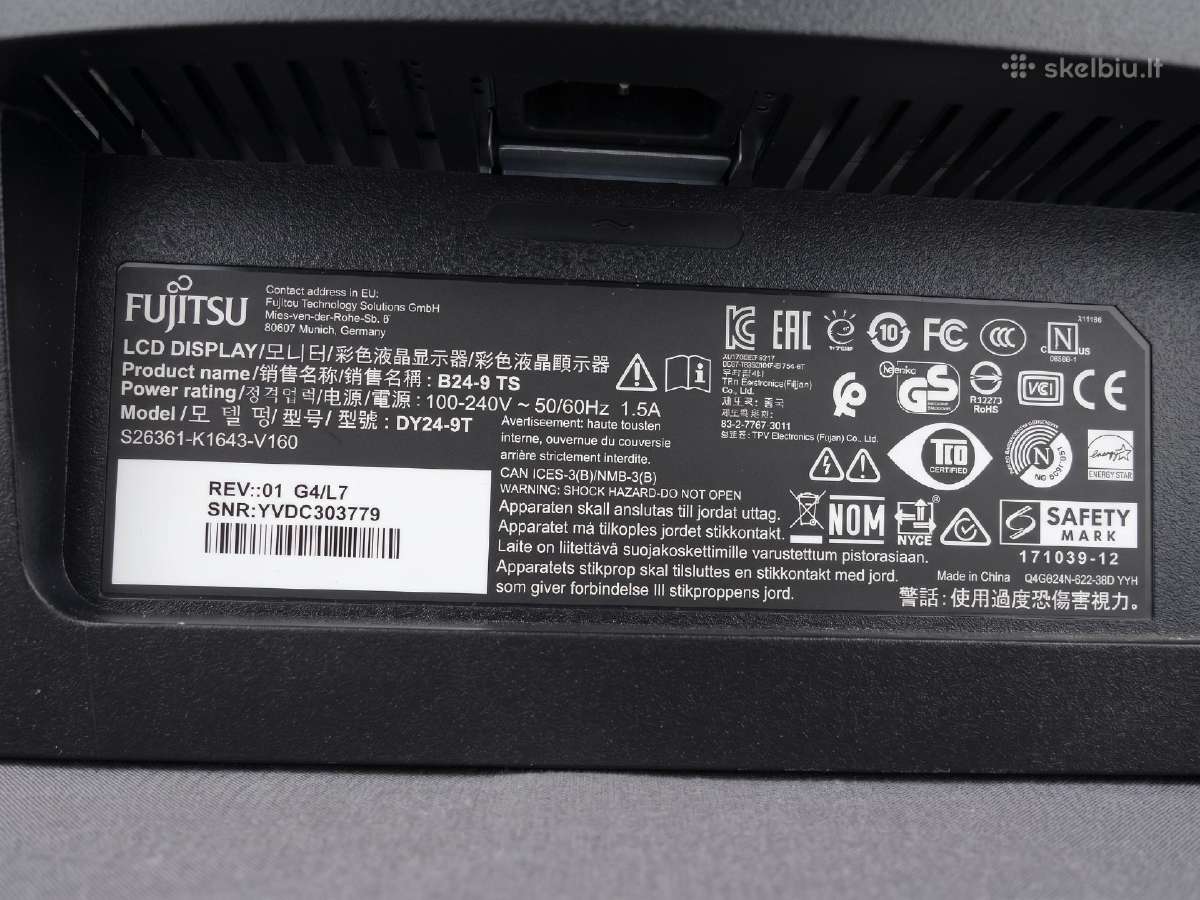 Monitorius Fujitsu 24 coliu Full HD hdmi Dp - nuotraukos Nr. 4