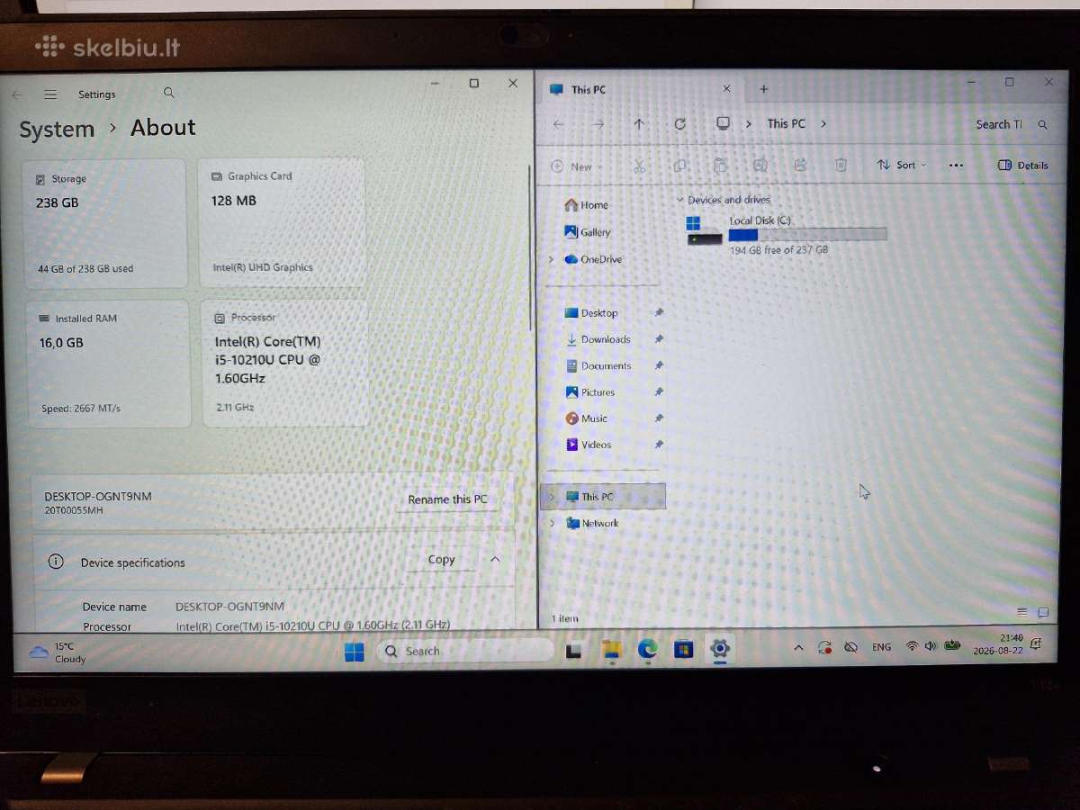Lenovo T14s Gen1 - nuotraukos Nr. 2
