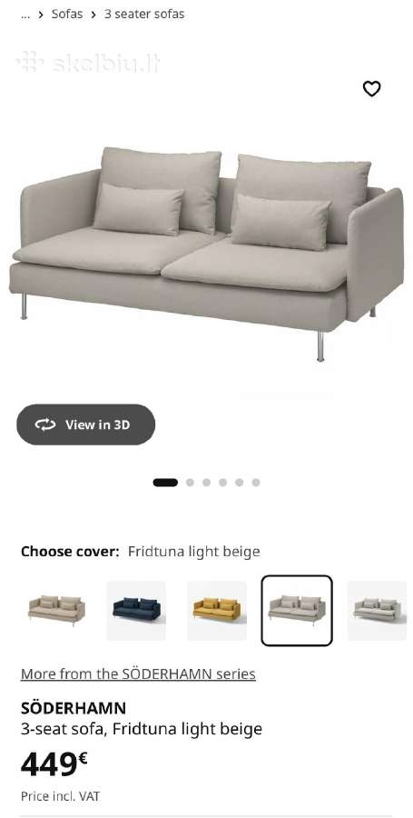 3-vietė sofa - nuotraukos Nr. 4