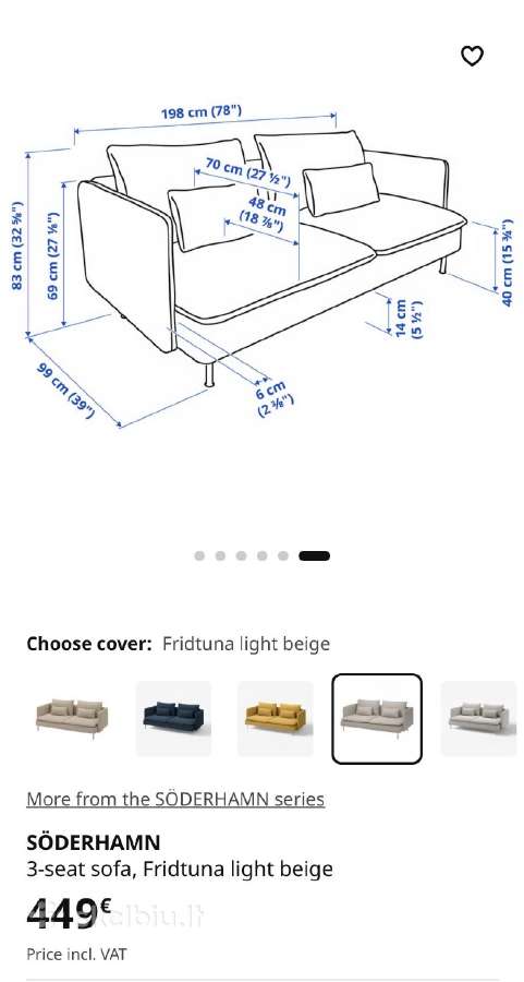 3-vietė sofa - nuotraukos Nr. 5