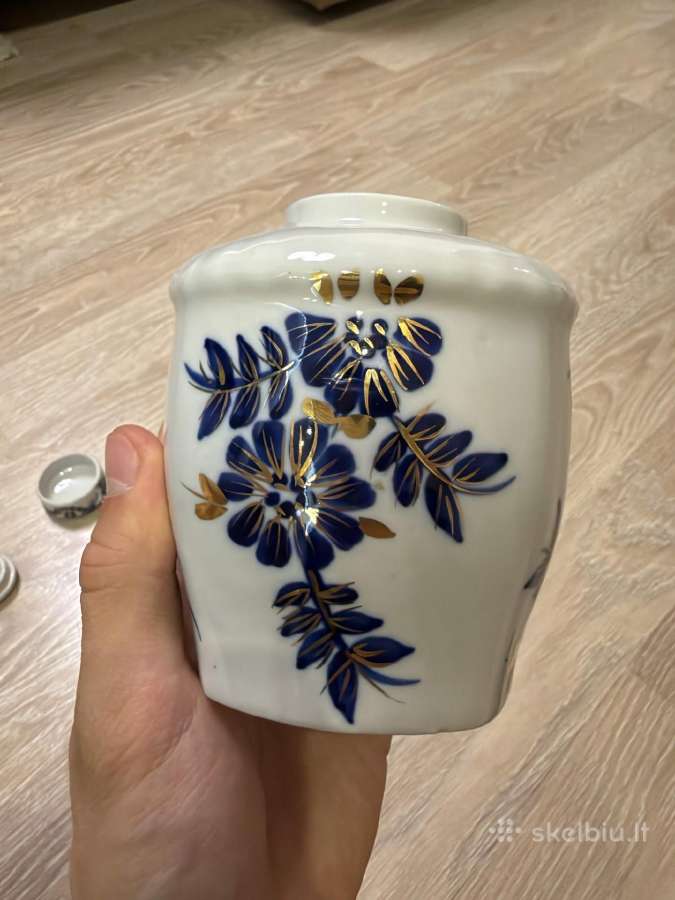 Dekoruotas porcelianinis indas su gėlių dekoru - nuotraukos Nr. 16