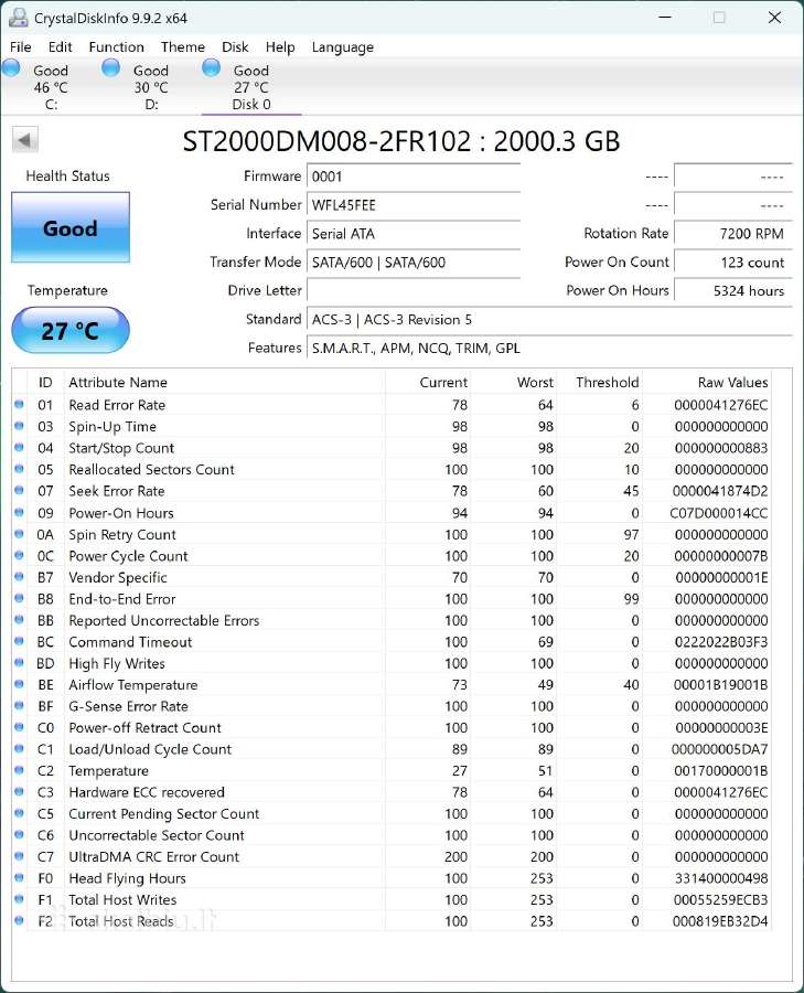 Seagate Barracuda 2tb 3.5" HDD (St2000dm008) - nuotraukos Nr. 3