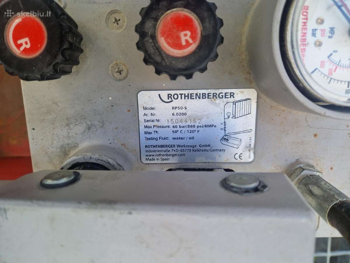 Hidraulinio testavimo pompa Rothenberger Rp 50-s - nuotraukos Nr. 3