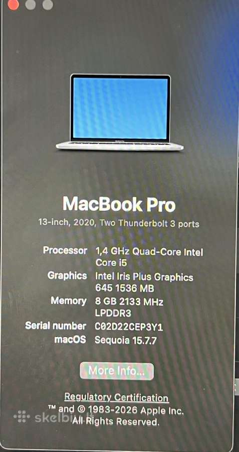MacBook Pro 2020 13inch. - nuotraukos Nr. 5