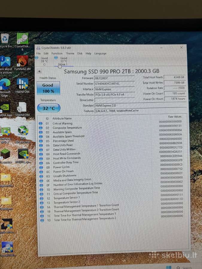 Samsung 990 Pro 2tb Nvme SSD - nuotraukos Nr. 3