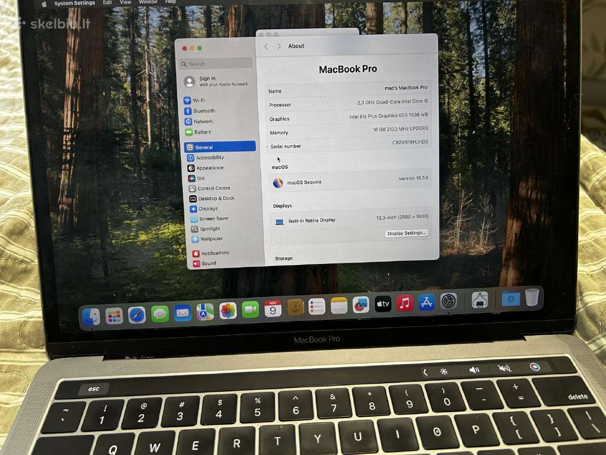 Mackbook pro 2018 13, 16gb RAM 512gb SSD - nuotraukos Nr. 3