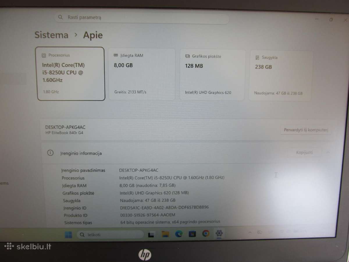 Hp Elitebook 840r G4 - nuotraukos Nr. 12