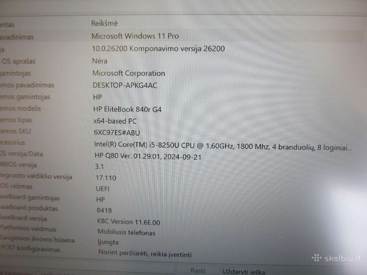 Hp Elitebook 840r G4 - nuotraukos Nr. 13
