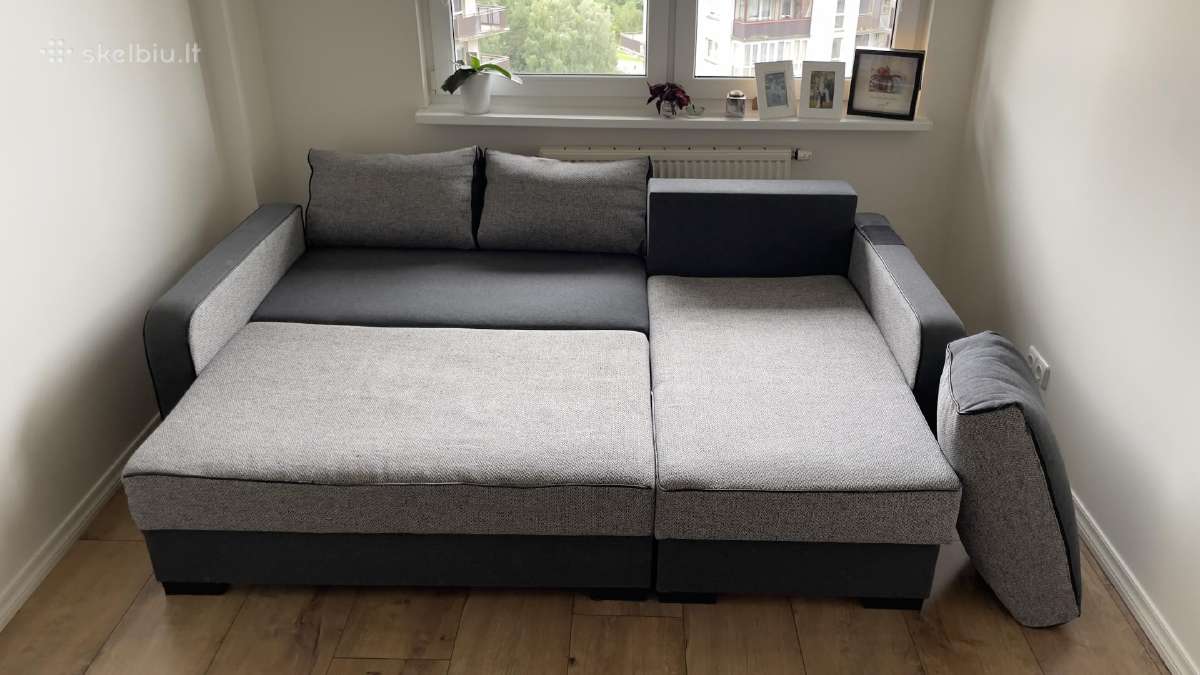 Kampas sofa lova su patalynes dėže - nuotraukos Nr. 2