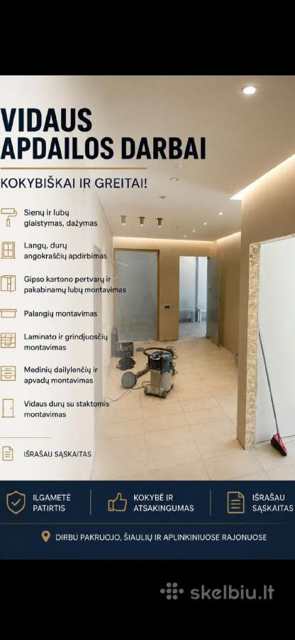 Vidaus apdailos darbai,kokybiskai ir greitai! - nuotraukos Nr. 38