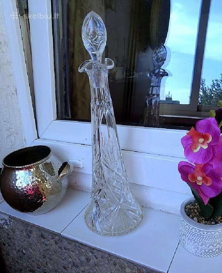 Vintažinis krištolinis grafinas - nuotraukos Nr. 2