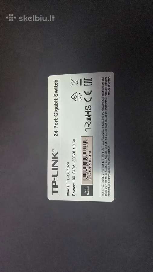 Tinklo šakotuvas (switchas) Tp-link Tl-sg1024 - nuotraukos Nr. 3