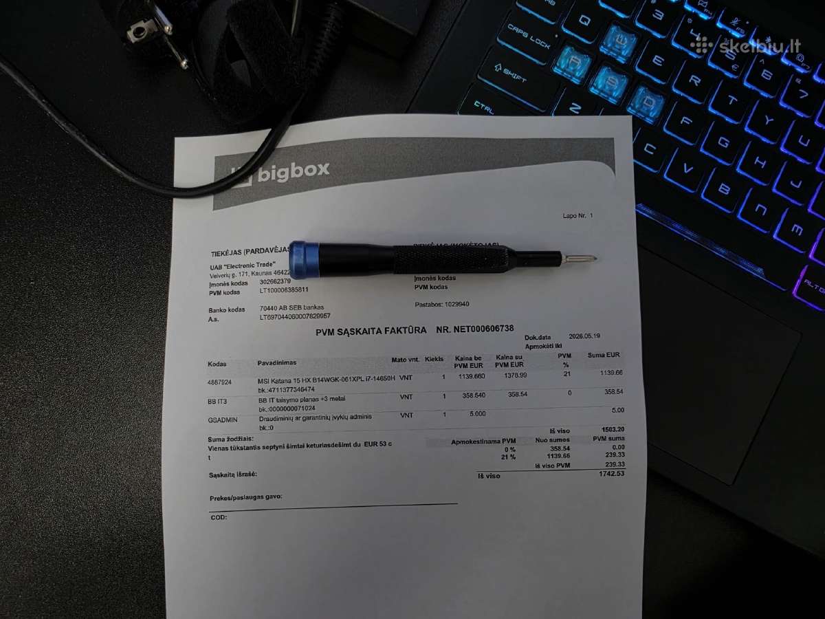 Msi Katana 15 Hx i7-14650hx / Rtx 5070 8gb Gddr7 - nuotraukos Nr. 11