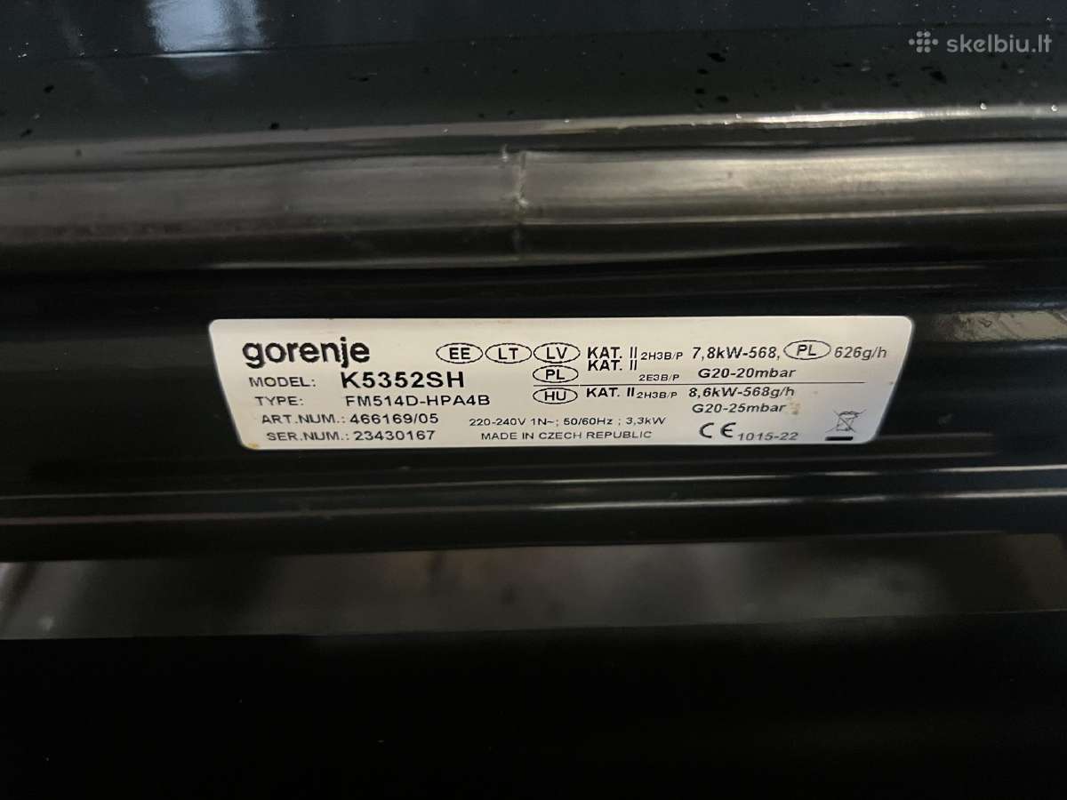 Gorenje dujinė viryklė su elektrine orkaite - nuotraukos Nr. 7