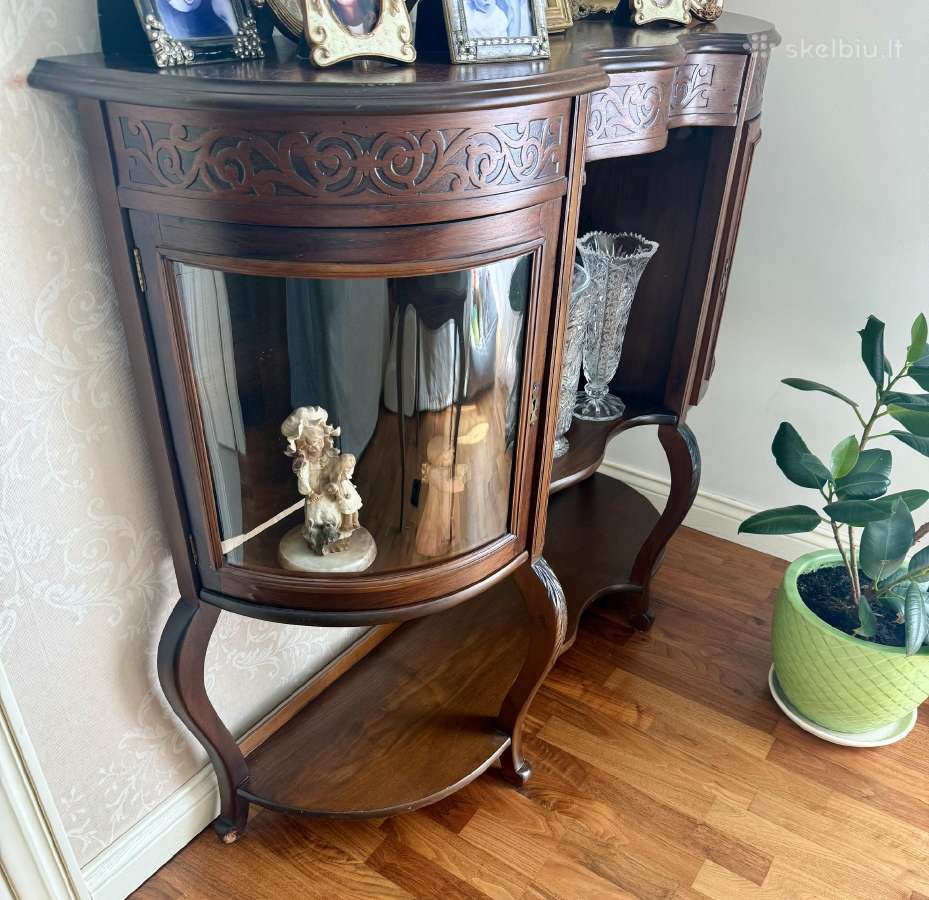 Antikvarinė Art Nouveau vitrininė konsolė-indauja - nuotraukos Nr. 2
