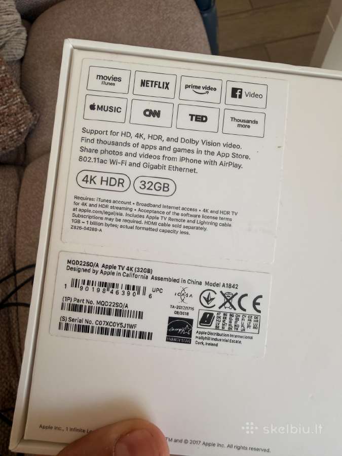 Apple TV 4k Hdr 32gb A1842 - nuotraukos Nr. 20
