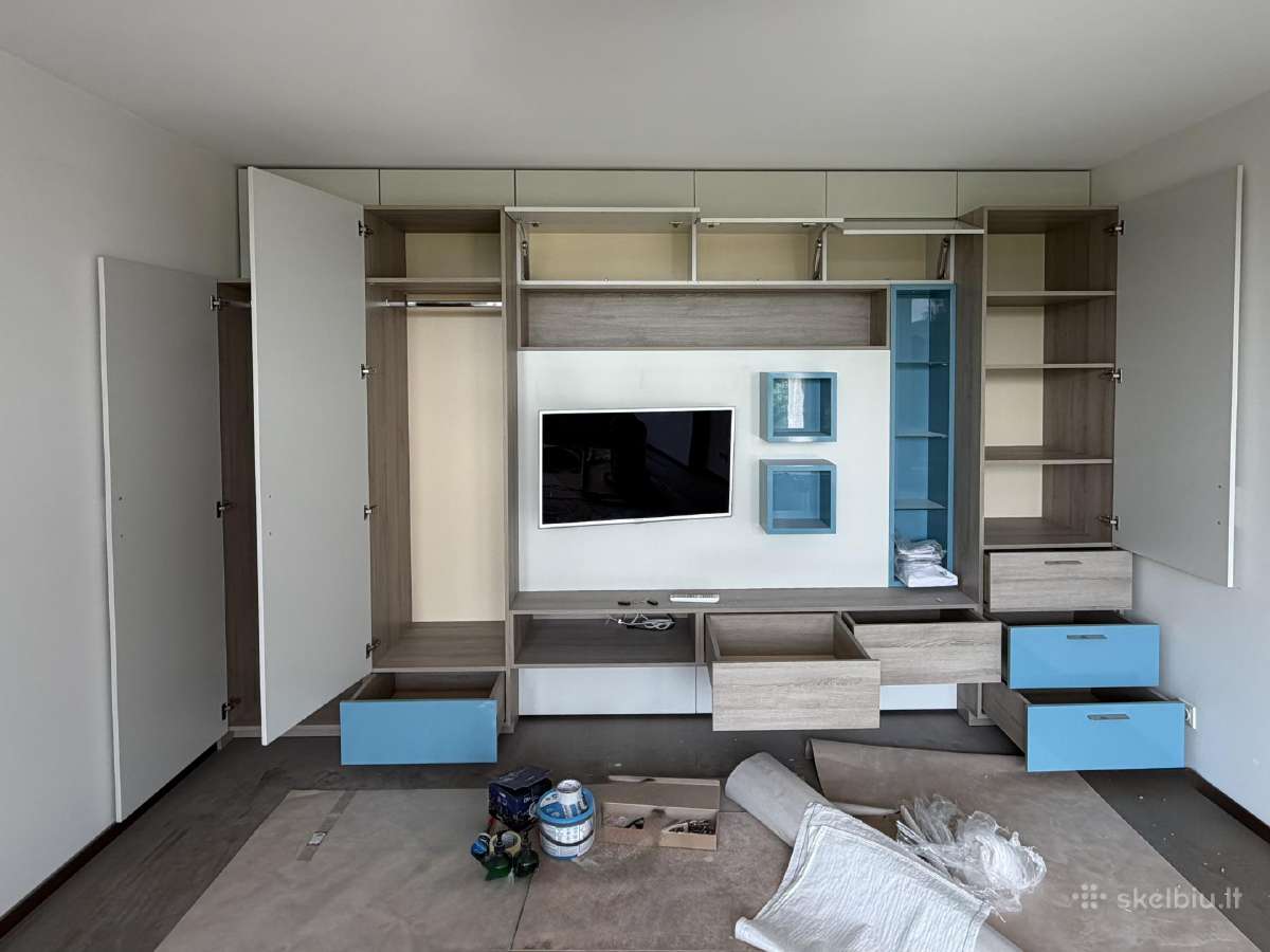 Sekcija su spintomis, LED apšvietimu + TV dovanų - nuotraukos Nr. 4
