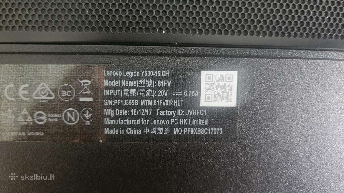 Legion Y530 i7 nešiojamas kompiuteris - nuotraukos Nr. 9