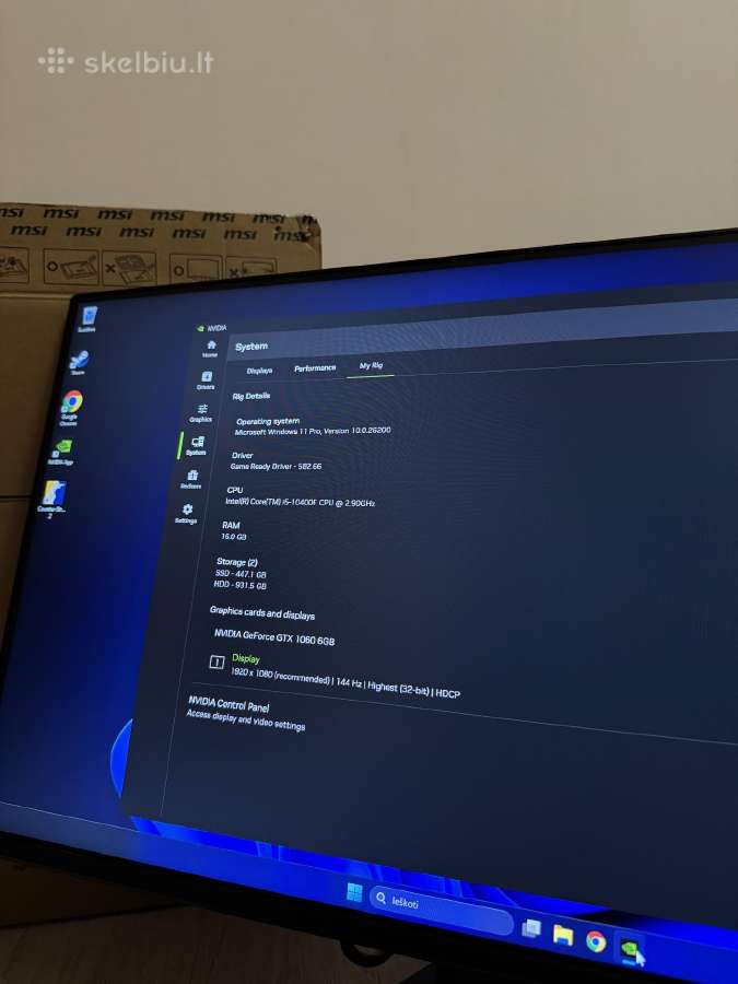 Žaidimų Pc + 144hz Msi ekranu i5 10400f + Gtx 1060 - nuotraukos Nr. 6