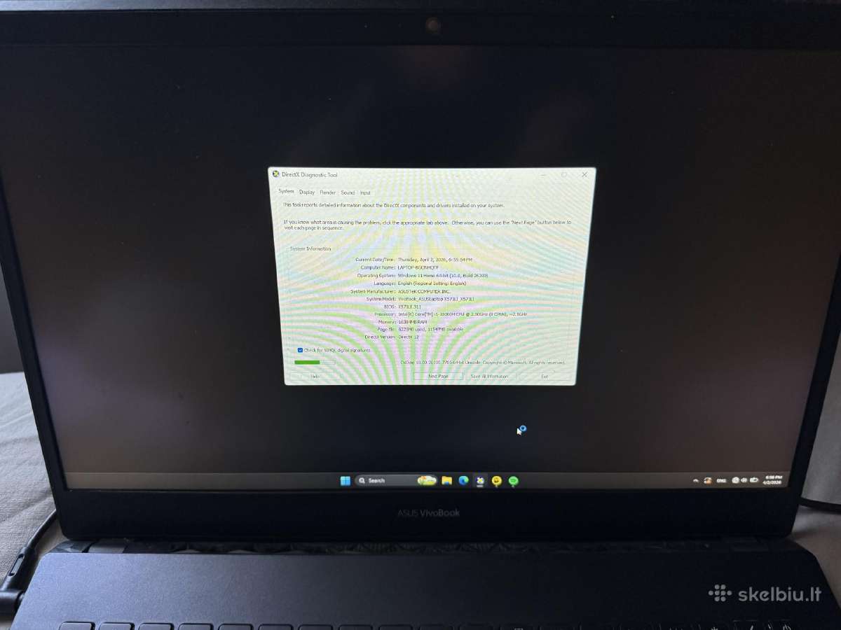 Laptop Asus Vivobook x571l - nuotraukos Nr. 6